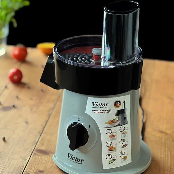 سالادساز ویکتور VK-1100SM: 6 دیسک استیل، برش حرفه‌ای در چند ثانیه