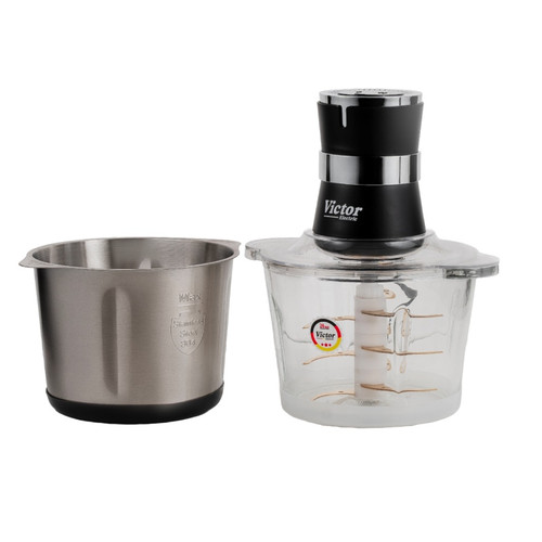 خردکن ویکتور VK-1006CH: 900 وات، 9 تیغه تیتانیوم، 2 کاسه پیرکس و استیل